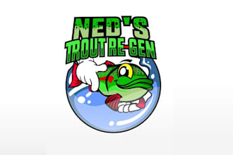 design awesome wild trout food logo