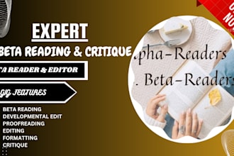 beta read, critique your fantasy sci fiction book, ya adul novel ebook editor