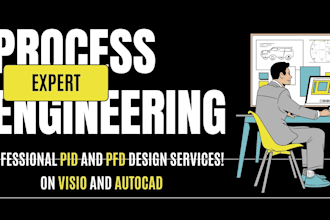 draw chemical process pfd and pid using visio and  autocad