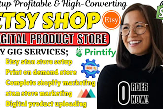 etsy shop setup etsy digital product etsy listing stan store shopify marketing
