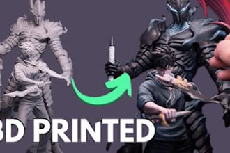 3d print character, figurine, 3d toys, diorama, 3d anime figure, action figure