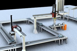 animate 3d industrial,robotic manufacturing processes