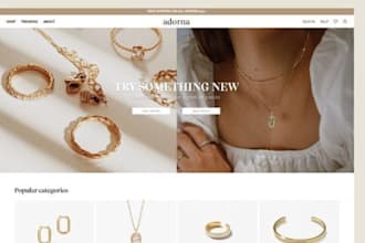 jewelry website, jewelry shopify website, build ecommerce website jewelry store