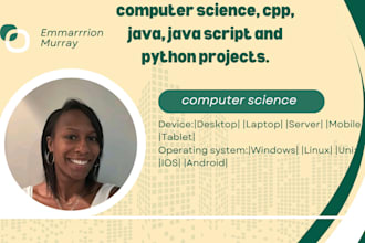 do urgent computer science c, cpp, java, java script and python projects