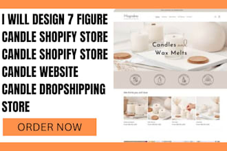 design 7 figure candle shopify store candle website candle dropshipping store