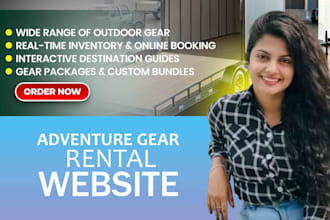 design a professional camping and adventure gear rental website