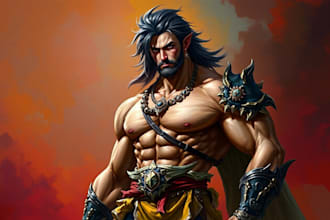do fantasy concept art character portrait oil painting
