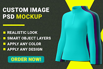 do custom product smart object PSD mockup of your image or photo