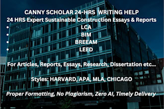 write expert sustainable construction reports including lca breeam leed and bim