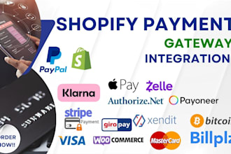 integrate payment gateway on shopify paypal  klarna mollie stripe crypto payment