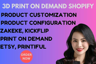 design a 3d pod shopify store with teeinblue zakeke customily kickflip