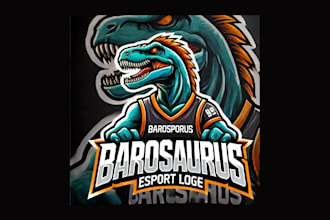 design  creative barosaurus mascot logo within two days