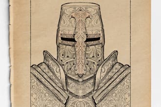 create detailed and elegant neo medieval illustration