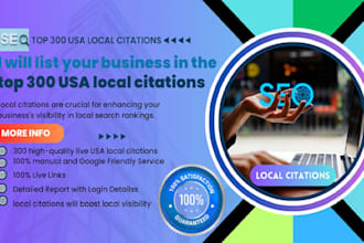 list your business in 300 USA, UK, au, ca local directories for local SEO