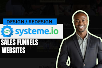 build systeme io sales funnel, landing page, systeme io website or ghl expert