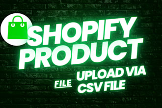 add or upload import bulk products CSV to shopify woocommerce amazon store