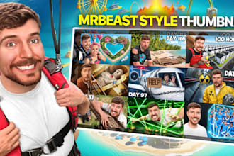 desing the best youtube thumbnail in mrbeast style