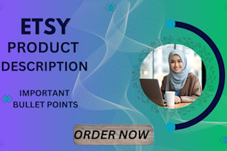 write etsy product descriptions with effective bullet points