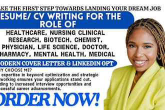 craft resume for medical life science, clinical research, trials, biotech role