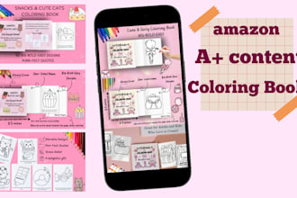 create attractive amazon a plus content for  coloring book
