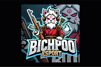 create awesome bichpoo mascot logo with unlimited revisions