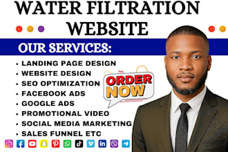 design water filtration website water damage landing page water filtration leads