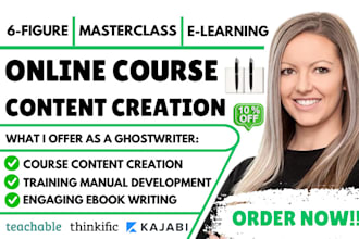 create ebook online course content course curriculum creation and book writing