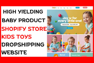 design baby product kids toys shopify website kids product dropshipping website