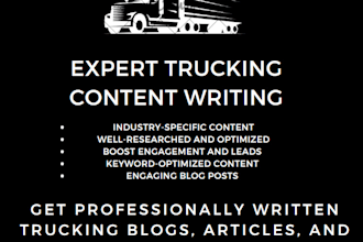 write SEO optimized content for dispatch websites or blogs