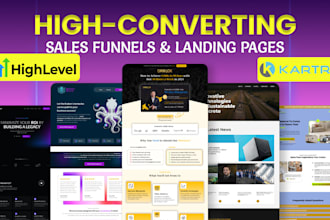 design sales funnels on gohighlevel, kartra, migrate clickfunnels to gohighlevel