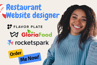 build restaurant website on flavorplate gloriafood weblium rocketspark food site