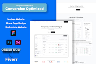 design a modern saas landing page home page real estate ecommerce website