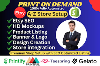 set up etsy print on demand shop with printify, printful, etsy pod