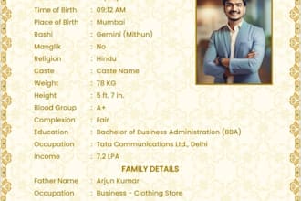 create high quality biodata for marriage to get faster response