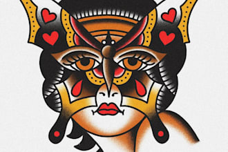 design a completely custom traditional tattoo