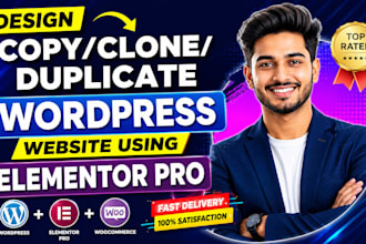 design copy, clone and duplicate wordpress webiste using elementor