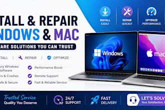 install and repair your windows and mac supported software