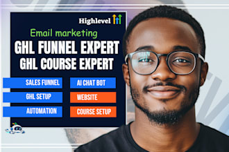 set up gohighlevel sales funnel landing page go high level course setup email