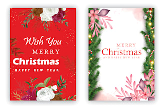 design amazing christmas greetings or holiday, new year card