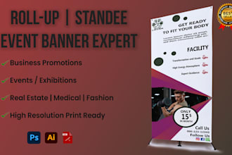 create professional rollup banners and standees for marketing and business event
