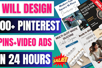 create custom pinterest pins and video ads for you