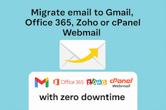 migrate email to gmail, office 365, zoho or cpanel with zero downtime