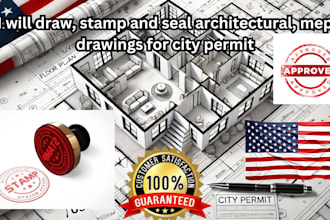 review architectural drawings, provide pe stamp for city permit approval in USA