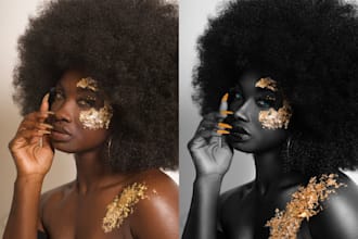 do high end skin, beauty, wedding and portrait photo retouching