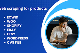do bulk upload products or import csv XML file on ecwid, wix, shopify
