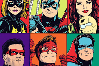 draw comic superhero pop art portraits