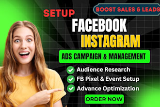 fix and setup facebook ads campaigns, instagram, fb or meta ads expert and pixel