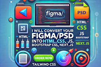 convert figma to HTML CSS with bootstrap or tailwind CSS