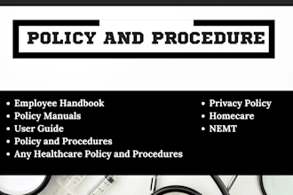 write homecare, healthcare policy and procedures, employee handbook ndis manual