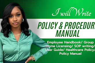 write homecare, healthcare policy and procedures, employee handbook ndis manual